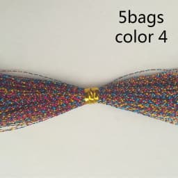5Packs/ Fishing Tying Crystal  Twisted Flashabou Holographic Tinsel Fly Flash for Jig Hook Lure Making Material