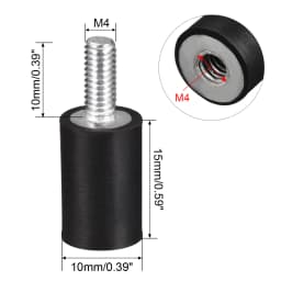 4Pcs M4 M6 M8 Thread Male Female Rubber Shock Absorber Crash Pad Damper Bobbin Mount Anti Vibration Isolator Type VD for Bicycle