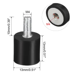 4Pcs M4 M6 M8 Thread Male Female Rubber Shock Absorber Crash Pad Damper Bobbin Mount Anti Vibration Isolator Type VD for Bicycle
