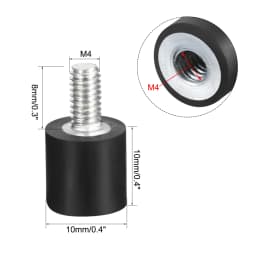 4Pcs M4 M6 M8 Thread Male Female Rubber Shock Absorber Crash Pad Damper Bobbin Mount Anti Vibration Isolator Type VD for Bicycle