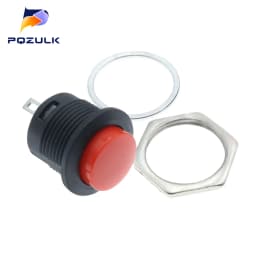 6PCS Momentary Push Button Switch 16mm Momentary 6A/125VAC 3A/250VAC Round Switches R13-507 BLACK RED GREEN WHITE BLUE YELLOW