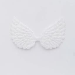 20Pcs 74*43mm White Angel Wing Appliques Single Sided Glitter Powders Fairy Wing Patches DIY Headwear Bowknot Bow Tie Decor