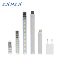 DC5V Mini USB LED Night Light 3LEDs 8LEDs 10LEDs 24LEDs Book Lamp Extension Pole US Plug Adapter For Reading Notebook Power Bank