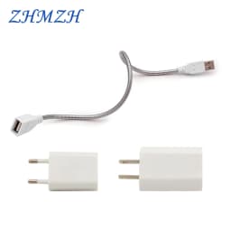 DC5V Mini USB LED Night Light 3LEDs 8LEDs 10LEDs 24LEDs Book Lamp Extension Pole US Plug Adapter For Reading Notebook Power Bank