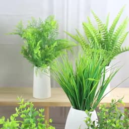 YO CHO Artificial Plastic Plants for Home Garden Decoration Fern Grass Wedding Wall Outdoor Decor Green Leaf Artificial Flowers