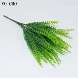 YO CHO Artificial Plastic Plants for Home Garden Decoration Fern Grass Wedding Wall Outdoor Decor Green Leaf Artificial Flowers