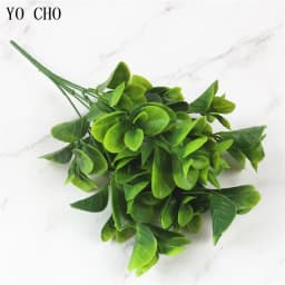 YO CHO Artificial Plastic Plants for Home Garden Decoration Fern Grass Wedding Wall Outdoor Decor Green Leaf Artificial Flowers