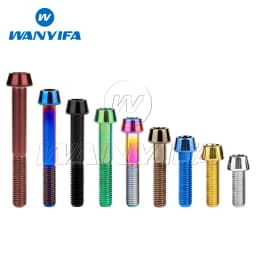 Wanyifa Titanium Bolts M8x 15 20 25 30 35 40 45 50 60 70mm Allen Key Taper Head Screw for Bicycle Motorcycle Car Ti Fastener