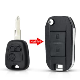KEYYOU Modified Flip Folding Car Key Shell For Peugeot 307 107 207 407 Citroen C2 C3 Xsara Remote 2 Button Key Case HU83 Blade