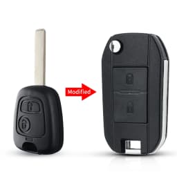 KEYYOU Modified Flip Folding Car Key Shell For Peugeot 307 107 207 407 Citroen C2 C3 Xsara Remote 2 Button Key Case HU83 Blade