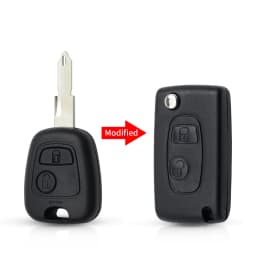 KEYYOU Modified Flip Folding Car Key Shell For Peugeot 307 107 207 407 Citroen C2 C3 Xsara Remote 2 Button Key Case HU83 Blade