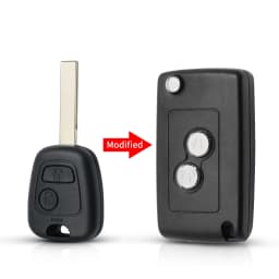 KEYYOU Modified Flip Folding Car Key Shell For Peugeot 307 107 207 407 Citroen C2 C3 Xsara Remote 2 Button Key Case HU83 Blade