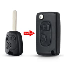 KEYYOU Modified Flip Folding Car Key Shell For Peugeot 307 107 207 407 Citroen C2 C3 Xsara Remote 2 Button Key Case HU83 Blade