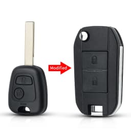 KEYYOU Modified Flip Folding Car Key Shell For Peugeot 307 107 207 407 Citroen C2 C3 Xsara Remote 2 Button Key Case HU83 Blade
