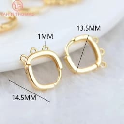 (2258)6PCS 20x12.5MM Hole 2MM 24K Gold Color Brass Stud Pins Earrings Clasps High Quality DIY Jewelry Making Findings