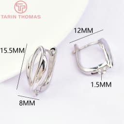 (2258)6PCS 20x12.5MM Hole 2MM 24K Gold Color Brass Stud Pins Earrings Clasps High Quality DIY Jewelry Making Findings