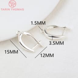 (2258)6PCS 20x12.5MM Hole 2MM 24K Gold Color Brass Stud Pins Earrings Clasps High Quality DIY Jewelry Making Findings