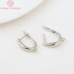 (2258)6PCS 20x12.5MM Hole 2MM 24K Gold Color Brass Stud Pins Earrings Clasps High Quality DIY Jewelry Making Findings