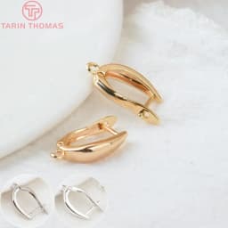 (2258)6PCS 20x12.5MM Hole 2MM 24K Gold Color Brass Stud Pins Earrings Clasps High Quality DIY Jewelry Making Findings