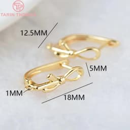 (2258)6PCS 20x12.5MM Hole 2MM 24K Gold Color Brass Stud Pins Earrings Clasps High Quality DIY Jewelry Making Findings