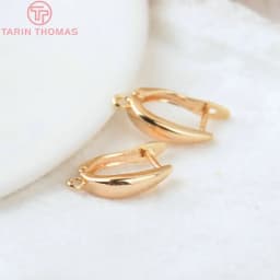 (2258)6PCS 20x12.5MM Hole 2MM 24K Gold Color Brass Stud Pins Earrings Clasps High Quality DIY Jewelry Making Findings