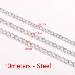 10meters/roll Stainless Steel Chains 2/3/5mm Gold Necklace Chains For Bracelet Extension Chain DIY Jewelry Components No Fade
