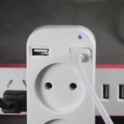 2023 EU Plug Power Strip Adapter Wall Double Socket Portable 2 USB Port for Mobile Phones 1200W 250V, for Smartphones Tablets