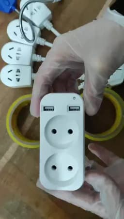 2023 EU Plug Power Strip Adapter Wall Double Socket Portable 2 USB Port for Mobile Phones 1200W 250V, for Smartphones Tablets