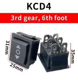 KCD4 Black Rocker Switch Power Switch ON-OFF-ON 3 Position 3/6 Pins With Light 16A 250VAC/ 20A 125VAC KCD1 10A 125VA/ 6A 250V