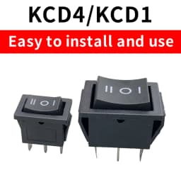 KCD4 Black Rocker Switch Power Switch ON-OFF-ON 3 Position 3/6 Pins With Light 16A 250VAC/ 20A 125VAC KCD1 10A 125VA/ 6A 250V