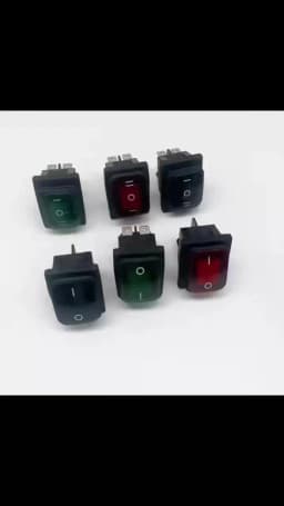 KCD4 Black Rocker Switch Power Switch ON-OFF-ON 3 Position 3/6 Pins With Light 16A 250VAC/ 20A 125VAC KCD1 10A 125VA/ 6A 250V