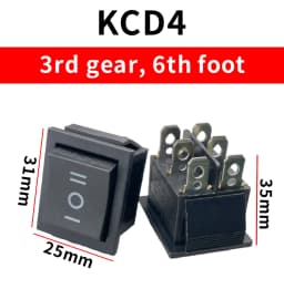 KCD4 Black Rocker Switch Power Switch ON-OFF-ON 3 Position 3/6 Pins With Light 16A 250VAC/ 20A 125VAC KCD1 10A 125VA/ 6A 250V