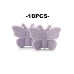 LOFCA Butterfly Beads Silicone 10pcs Teethers BPA Free DIY Loose Bead For Teething Necklace Animal Shaped Cute Teething Toys
