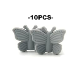 LOFCA Butterfly Beads Silicone 10pcs Teethers BPA Free DIY Loose Bead For Teething Necklace Animal Shaped Cute Teething Toys