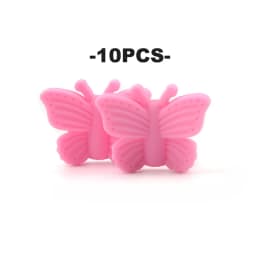 LOFCA Butterfly Beads Silicone 10pcs Teethers BPA Free DIY Loose Bead For Teething Necklace Animal Shaped Cute Teething Toys