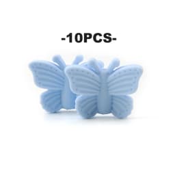 LOFCA Butterfly Beads Silicone 10pcs Teethers BPA Free DIY Loose Bead For Teething Necklace Animal Shaped Cute Teething Toys