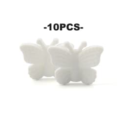 LOFCA Butterfly Beads Silicone 10pcs Teethers BPA Free DIY Loose Bead For Teething Necklace Animal Shaped Cute Teething Toys