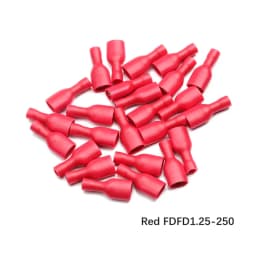 20/50/100Pcs Red + Blue 6.3mm Female Insulated Spade Crimp Terminal Wire Connector For 0.5-2.5mm Electrical Wire Cable Connecors