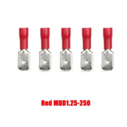 20/50/100Pcs Red + Blue 6.3mm Female Insulated Spade Crimp Terminal Wire Connector For 0.5-2.5mm Electrical Wire Cable Connecors