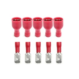 20/50/100Pcs Red + Blue 6.3mm Female Insulated Spade Crimp Terminal Wire Connector For 0.5-2.5mm Electrical Wire Cable Connecors