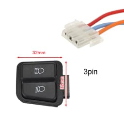 Motorcycle Horn Light Turn Signal High Low Beam Button Start Switch + Connecters 2/3/4pin Plugs for Electric Scooter ATV Moped