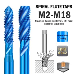XCAN HSS Steel Screw Tap Titanium Coated Spiral Metric Thread Tap M2-M18 Machine Plug Tap HSS6542 Threading Tool Tap Drill Bit