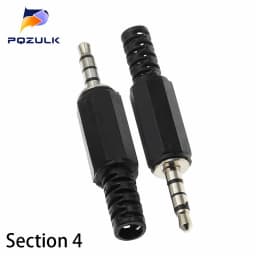10PCS 3.5mm Audio Male Plug 3.5 Jack 2,3,4 Sections Balance Plug FOR Microphone Headphone Connector Audio Plug Earphone Socket