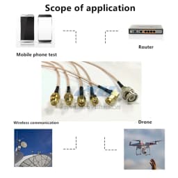 2-piece SMA / RP-SMA female to MHF4 IPX IPX4 RF plug Pigtail cable for Mini 0.81mm PCI card intel WIFI Board 10cm 15cm 20cm 30cm