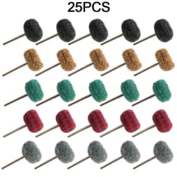 25/50pcs Mini Brush Scouring Pad Abrasive Wheel Nylon Fiber Grinding Sanding Head Buffing Polishing Wheel 1"25mm Set For Dremel