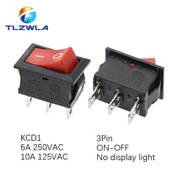 10PCS Switch ON-OFF KCD1 15*21mm 2Pin Ship Type Switch 6A 250V 10A 125V 15X21 Rocker Switch Power Switch