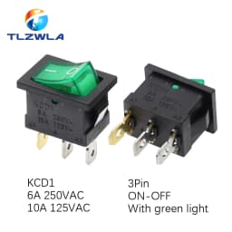 10PCS Switch ON-OFF KCD1 15*21mm 2Pin Ship Type Switch 6A 250V 10A 125V 15X21 Rocker Switch Power Switch