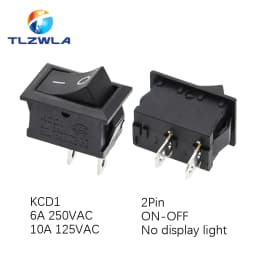 10PCS Switch ON-OFF KCD1 15*21mm 2Pin Ship Type Switch 6A 250V 10A 125V 15X21 Rocker Switch Power Switch