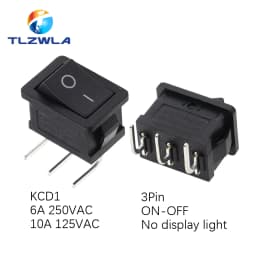 10PCS Switch ON-OFF KCD1 15*21mm 2Pin Ship Type Switch 6A 250V 10A 125V 15X21 Rocker Switch Power Switch