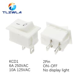 10PCS Switch ON-OFF KCD1 15*21mm 2Pin Ship Type Switch 6A 250V 10A 125V 15X21 Rocker Switch Power Switch